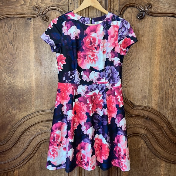 Eliza J Floral Fit & Flare Floral Cocktail Dress - Picture 5 of 13
